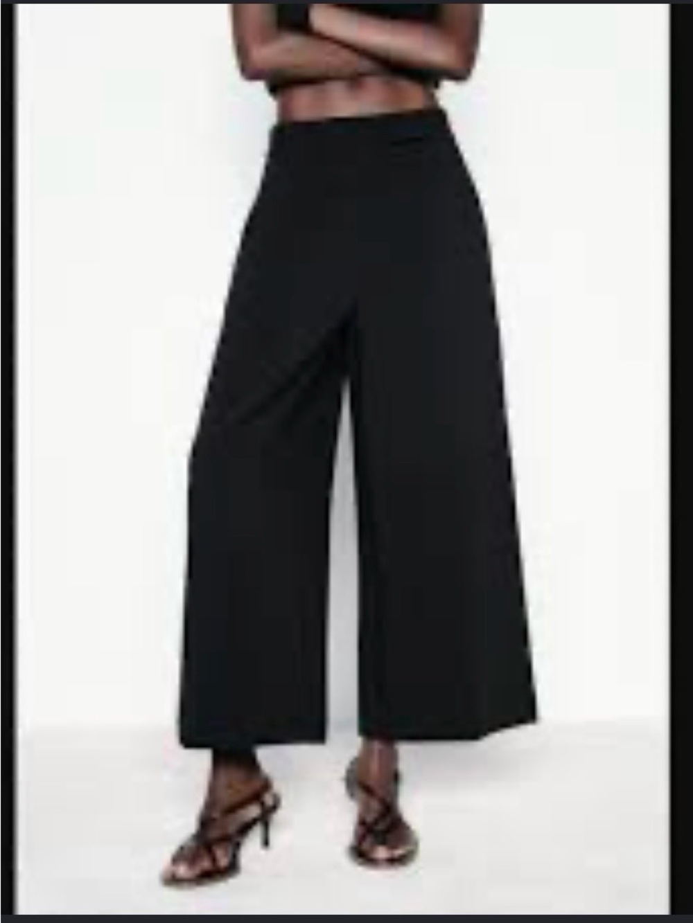 Zara High Waisted Culottes Wide Leg Black Like New